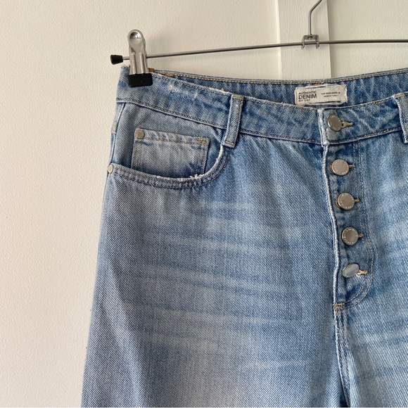 Zara TRF straight leg blue jeans exposed buttons - Size 40 (uk 12) - Picture 4 of 10